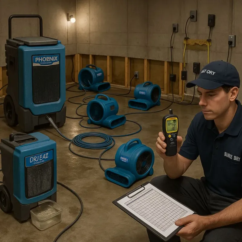 Structural Drying and Dehumidification process in Hazel Park, MI